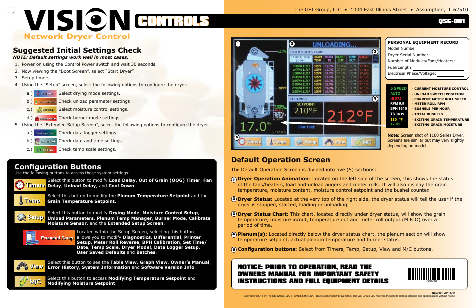 Grain Systems QSG-001 User Manual | 2 pages