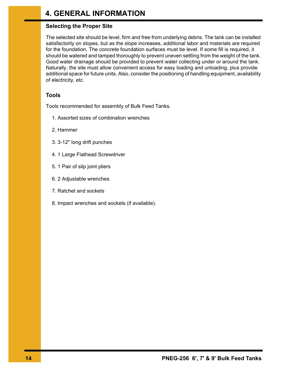 General information | Grain Systems Tanks PNEG-256 User Manual | Page 14 / 84