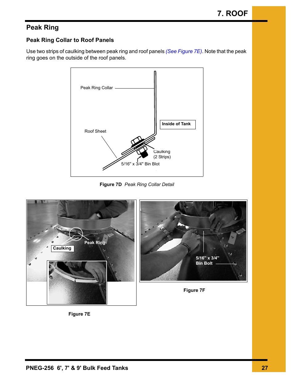 Peak ring, Roof | Grain Systems Tanks PNEG-256 User Manual | Page 27 / 84