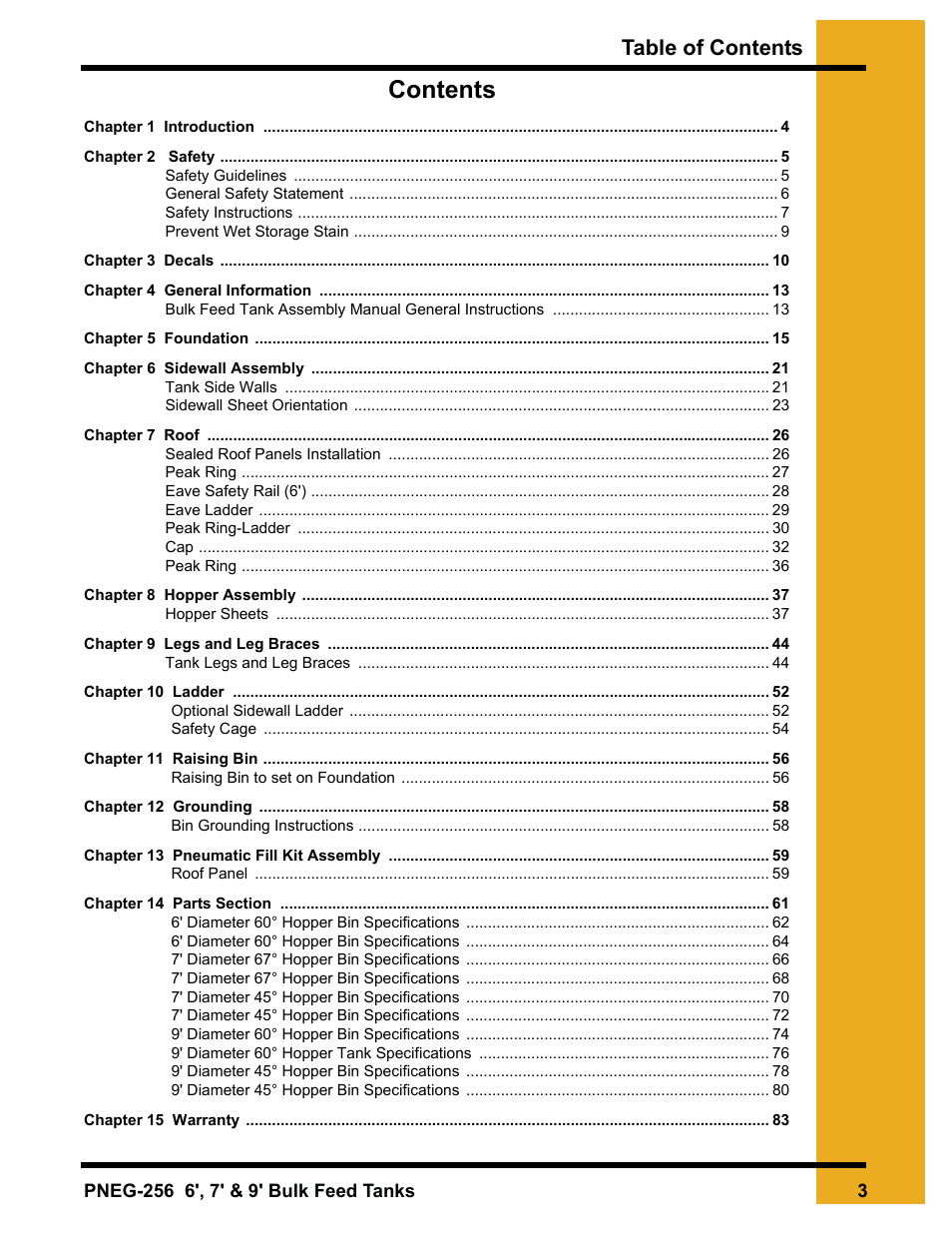 Grain Systems Tanks PNEG-256 User Manual | Page 3 / 84