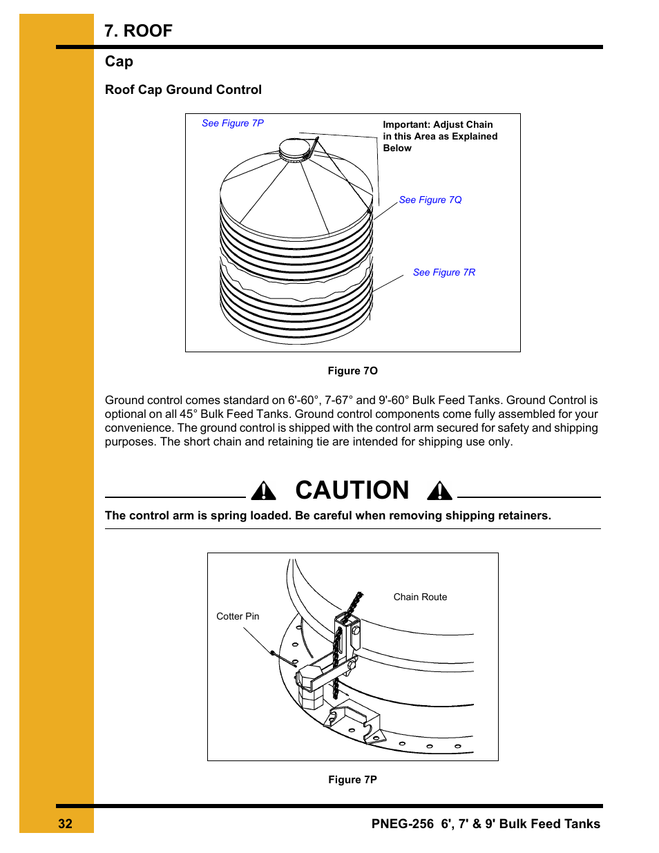 Caution, Roof | Grain Systems Tanks PNEG-256 User Manual | Page 32 / 84