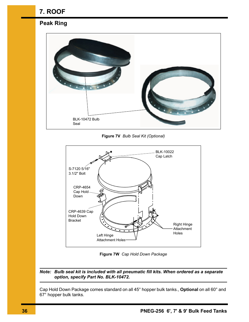 Peak ring, Roof | Grain Systems Tanks PNEG-256 User Manual | Page 36 / 84