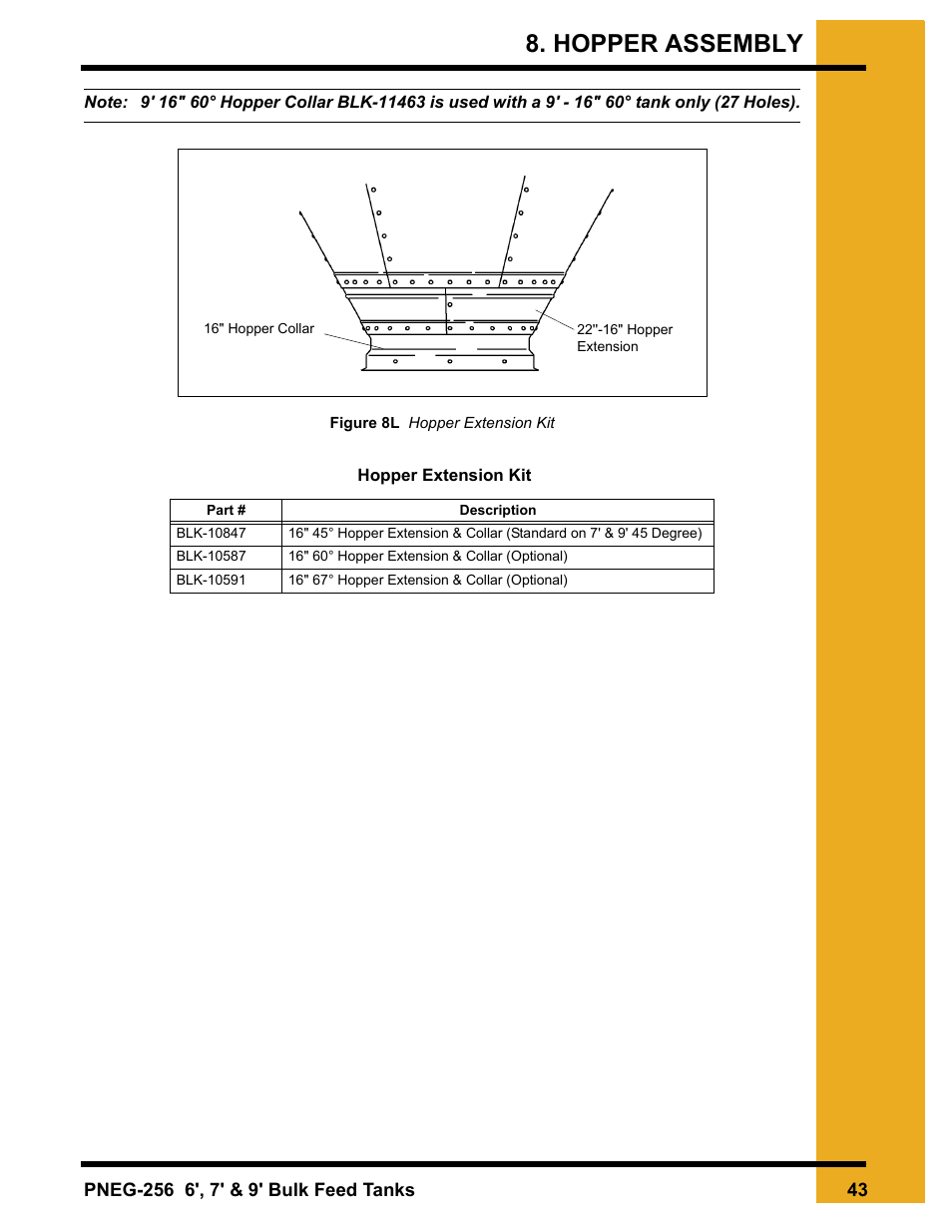 Hopper assembly | Grain Systems Tanks PNEG-256 User Manual | Page 43 / 84