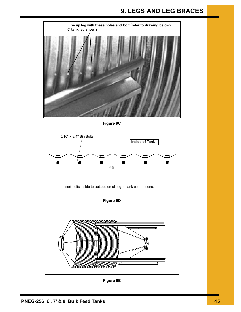 Legs and leg braces | Grain Systems Tanks PNEG-256 User Manual | Page 45 / 84