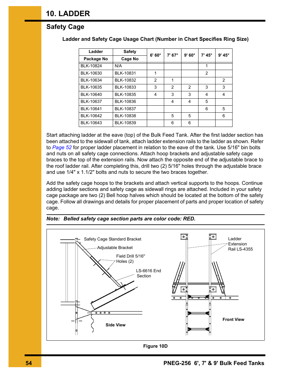 Safety cage, Ladder | Grain Systems Tanks PNEG-256 User Manual | Page 54 / 84