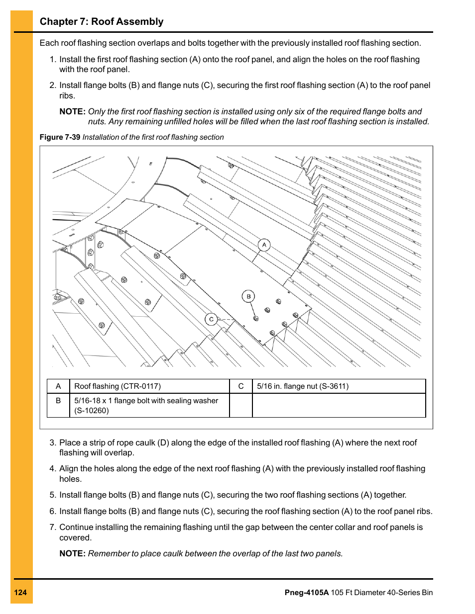 Chapter 7: roof assembly | Grain Systems Tanks PNEG-4105A User Manual | Page 124 / 176