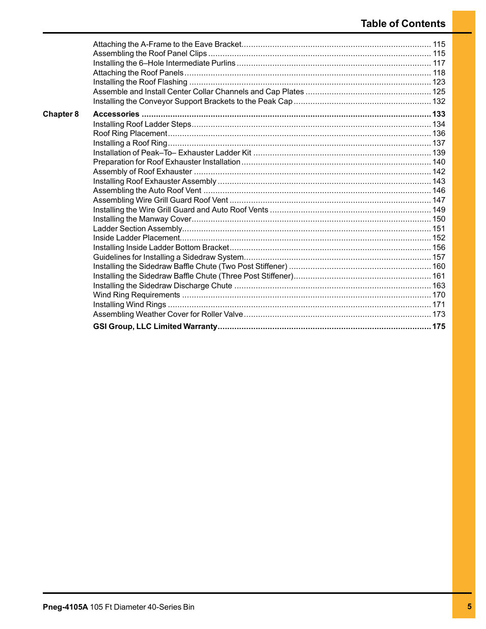 Grain Systems Tanks PNEG-4105A User Manual | Page 5 / 176