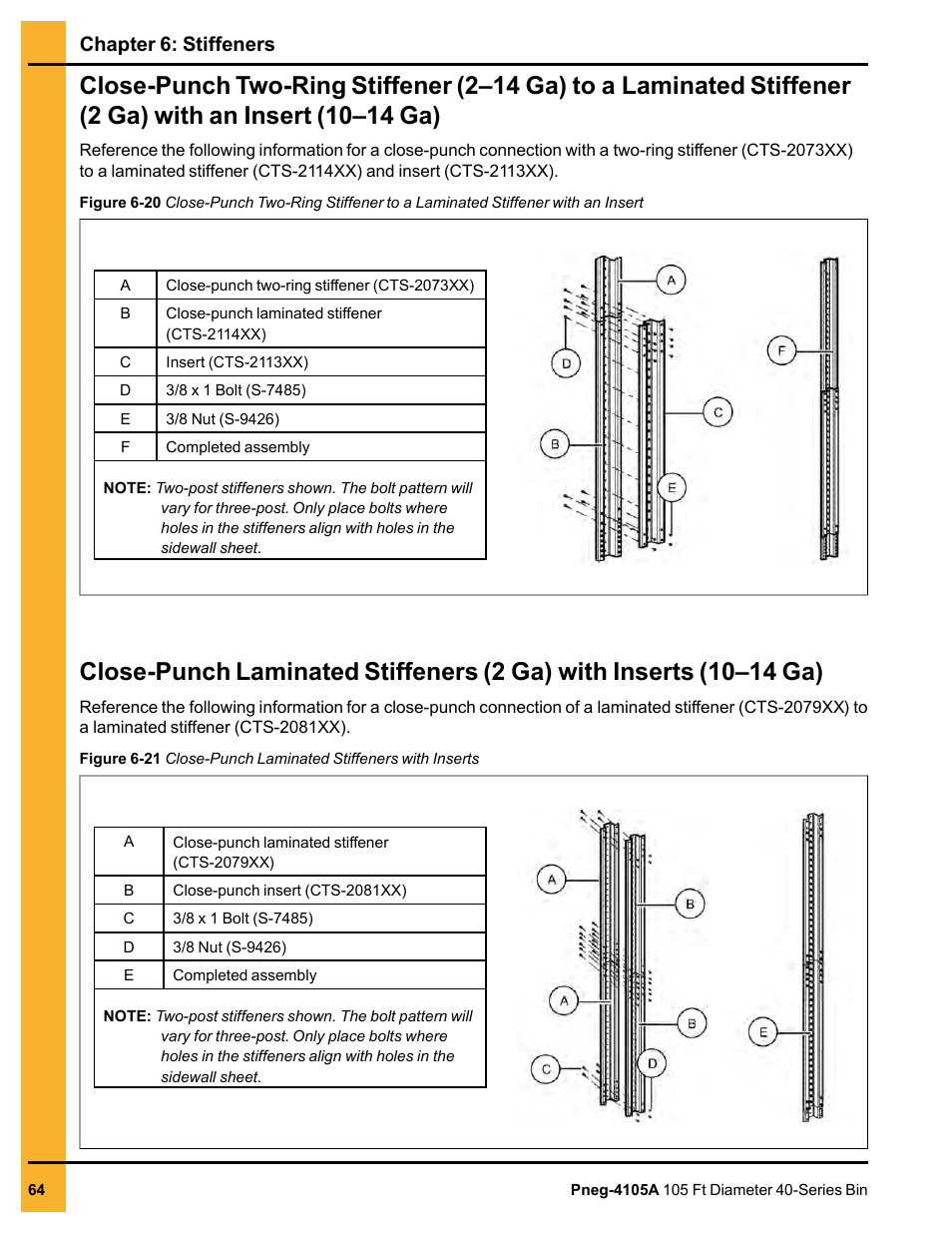 14 ga), Chapter 6: stiffeners | Grain Systems Tanks PNEG-4105A User Manual | Page 64 / 176