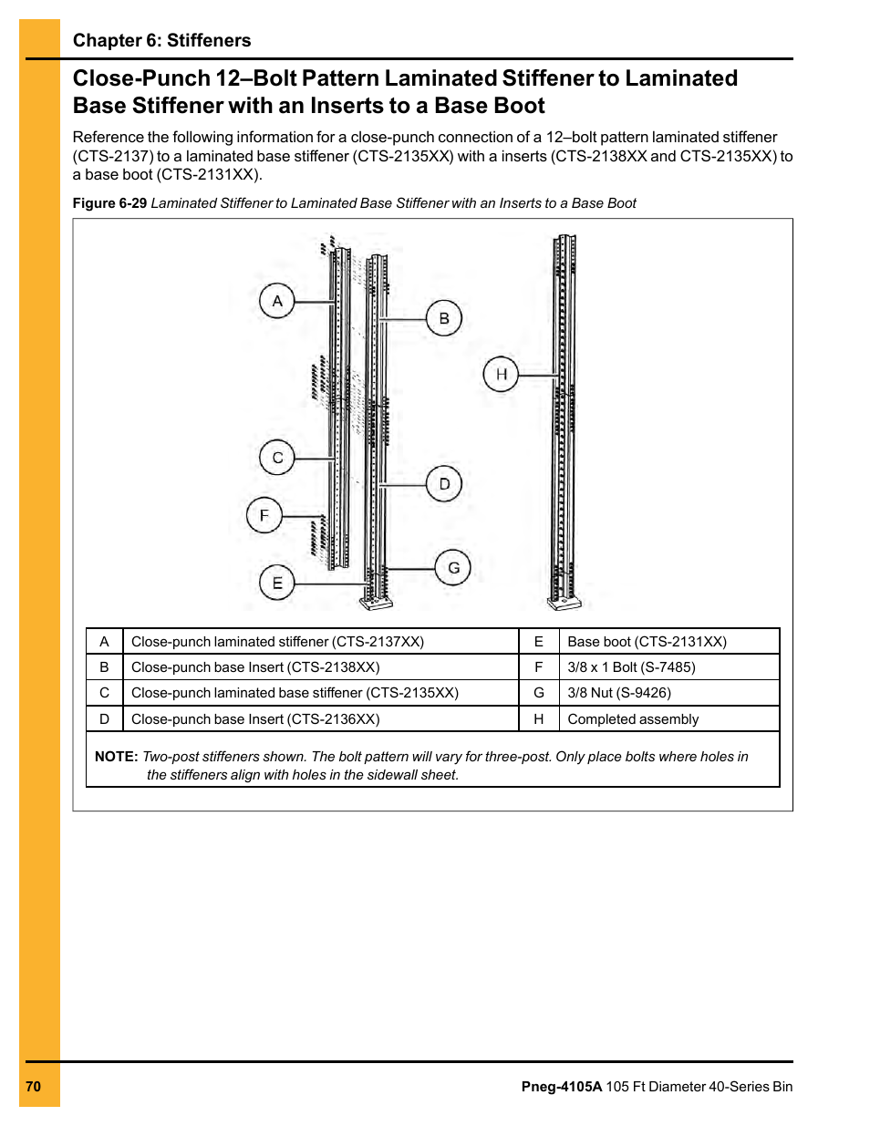 Base boot, To a base boot, Chapter 6: stiffeners | Grain Systems Tanks PNEG-4105A User Manual | Page 70 / 176