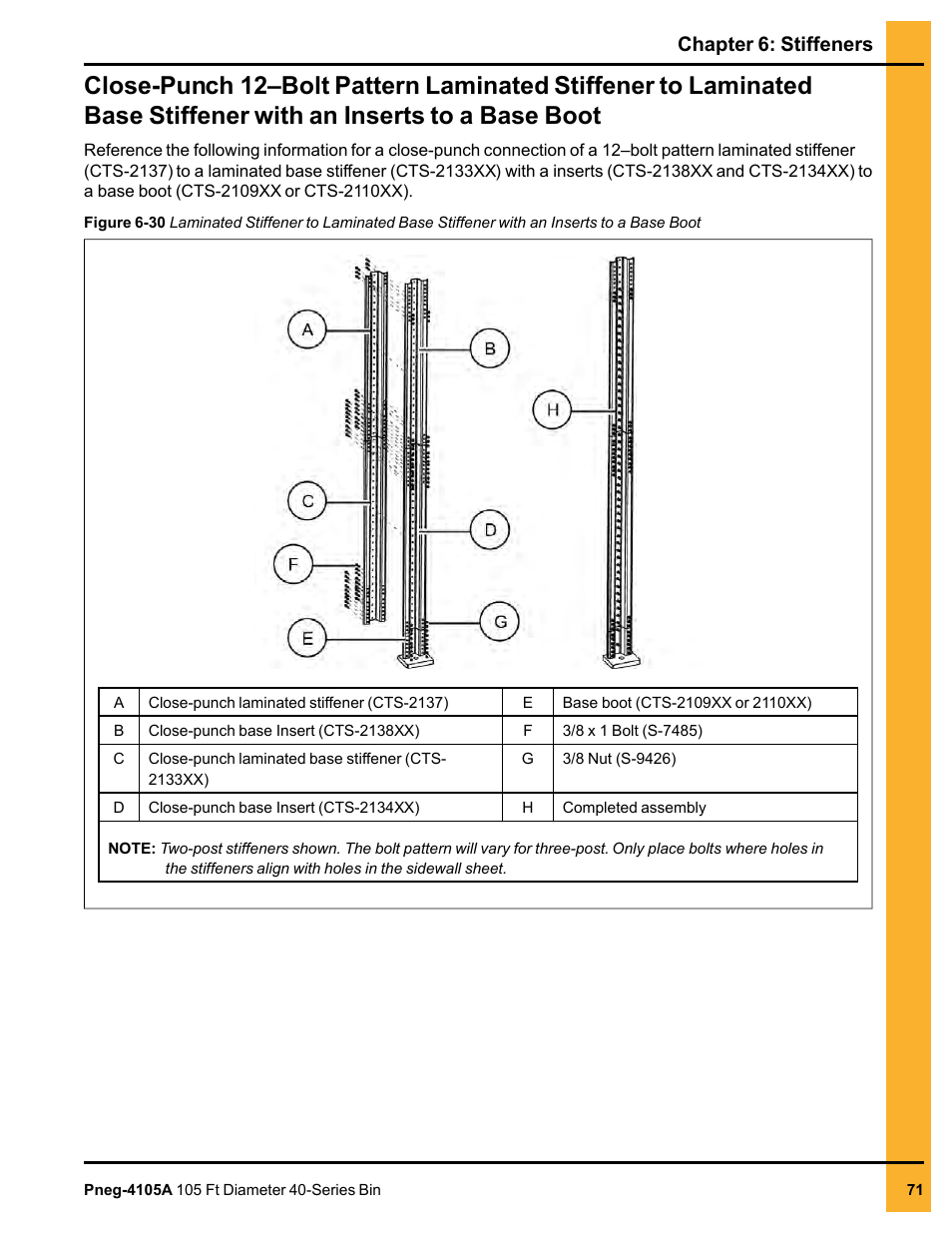 Base boot, To a base boot, Chapter 6: stiffeners | Grain Systems Tanks PNEG-4105A User Manual | Page 71 / 176