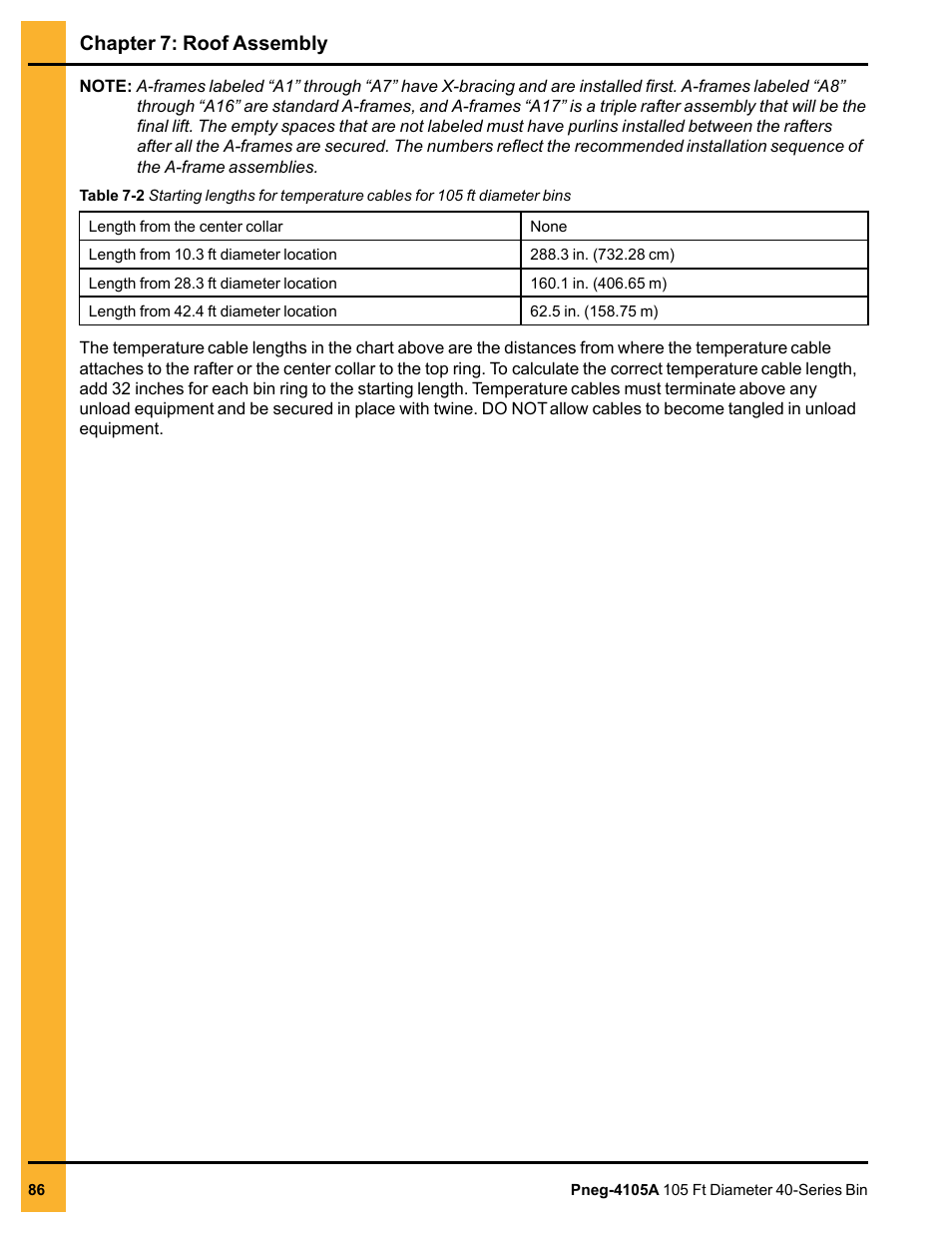 Chapter 7: roof assembly | Grain Systems Tanks PNEG-4105A User Manual | Page 86 / 176