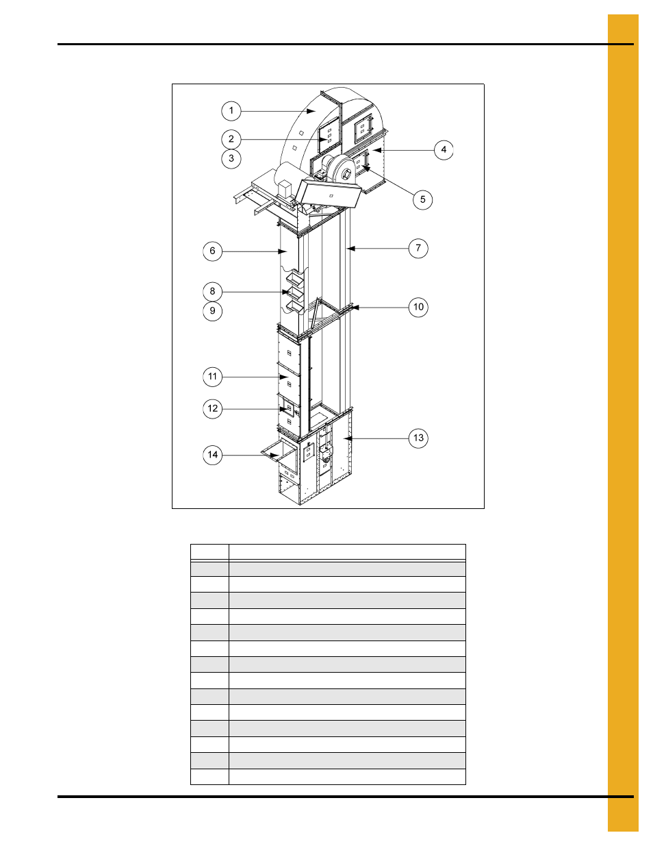 Elevator parts, Chapter 4 elevator parts, Part identification | Grain Systems Bucket Elevtors, Conveyors, Series II Sweeps PNEG-681 User Manual | Page 13 / 38