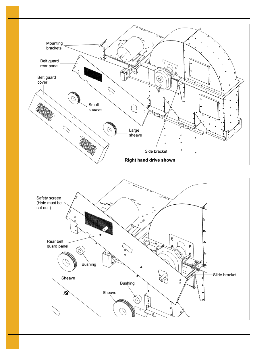 See figures 11f-11, Figures 11f-11j, Drive motor and motor mount | Grain Systems Bucket Elevtors, Conveyors, Series II Sweeps PNEG-681 User Manual | Page 30 / 38
