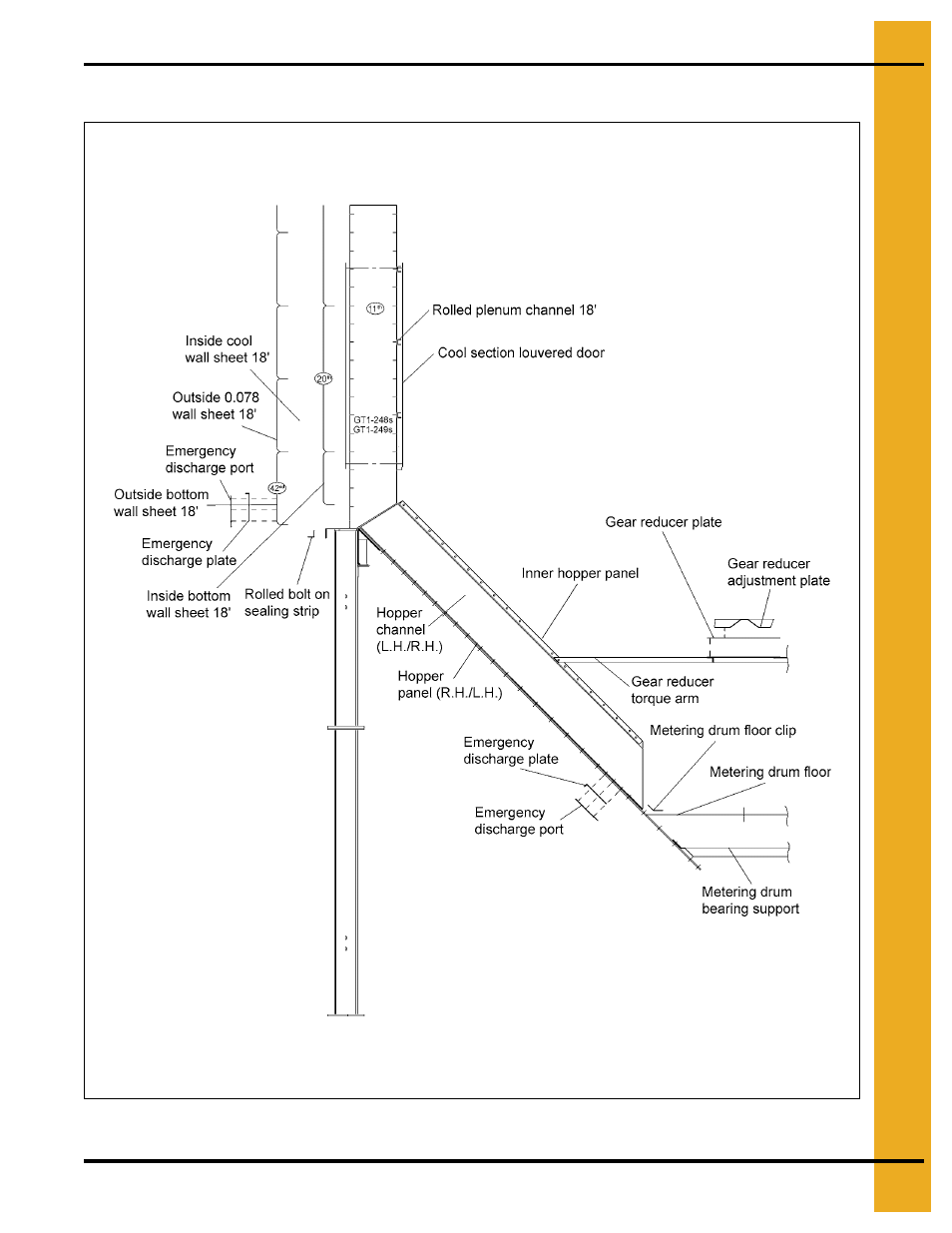 Hopper, Chapter 21 hopper, Hopper (cross section) example - all models | Grain Systems PNEG-707GSI User Manual | Page 221 / 446