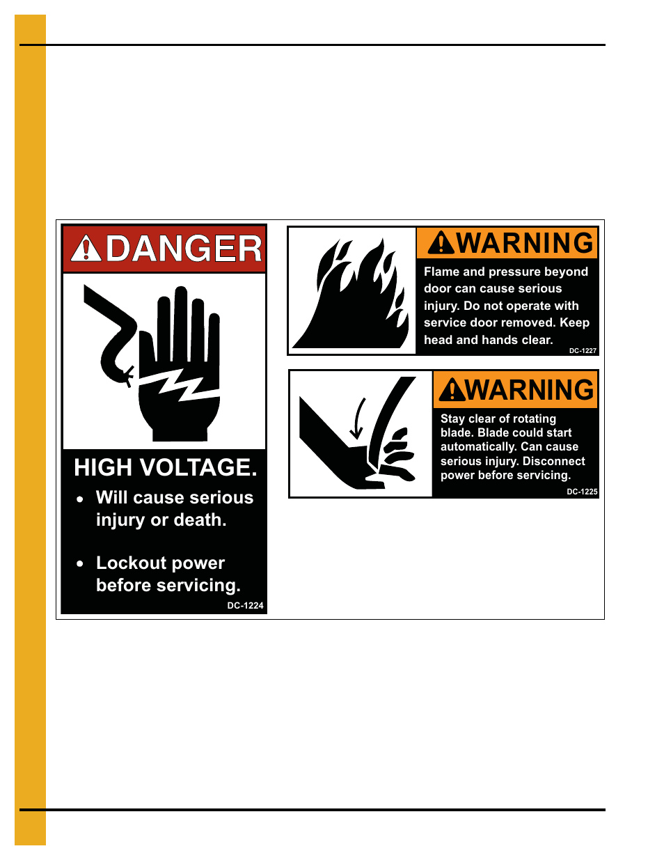 Warning, High voltage | Grain Systems Bin Accessories PNEG-524 User Manual | Page 8 / 30