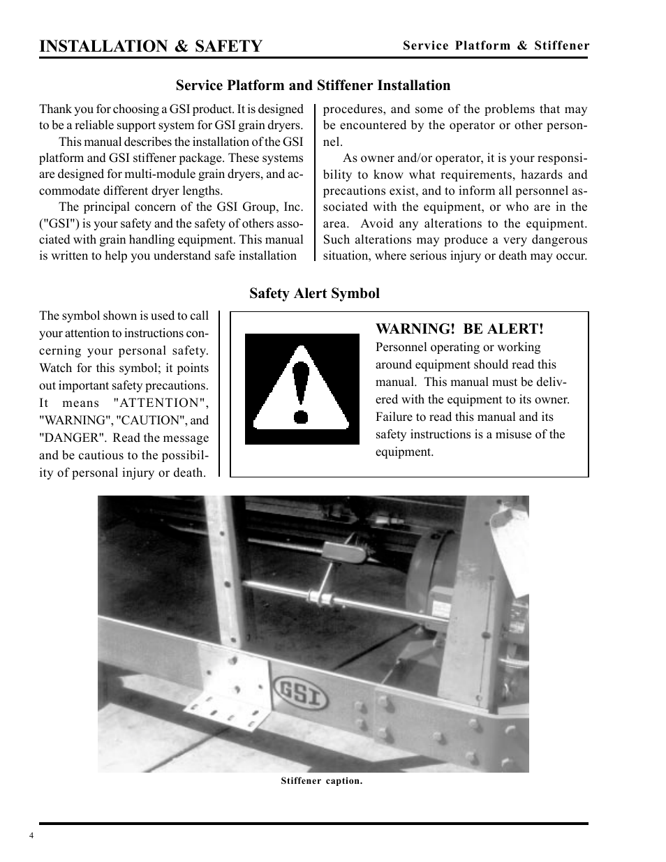 Installation & safety | Grain Systems PNEG-349 User Manual | Page 4 / 32