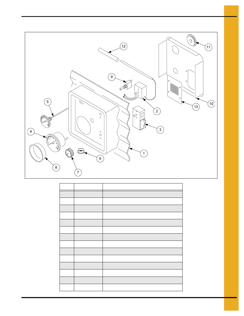 Parts list, Chapter 7 parts list, Humidistat-thermostat parts | Grain Systems PNEG-236 User Manual | Page 13 / 22