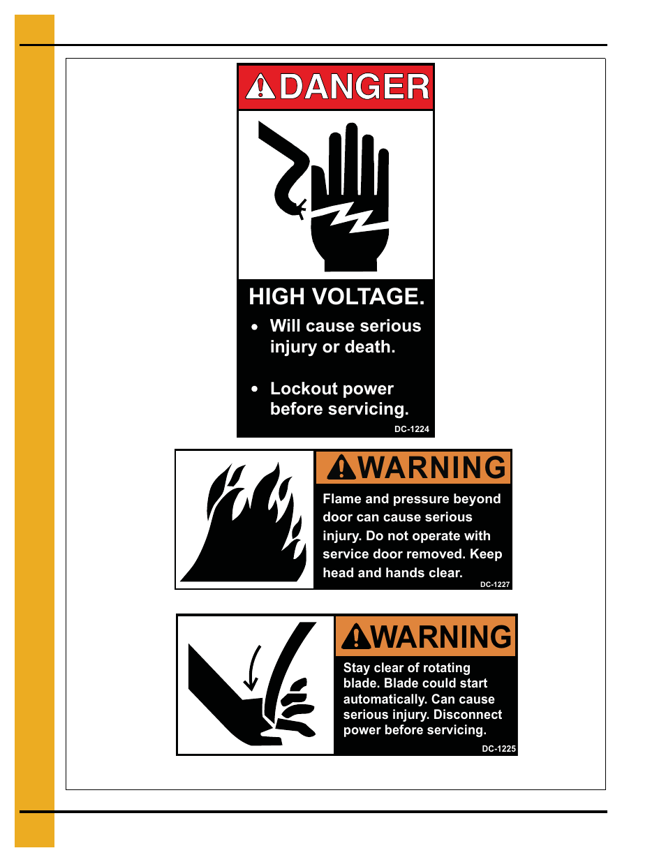 Warning, High voltage | Grain Systems PNEG-236 User Manual | Page 8 / 22