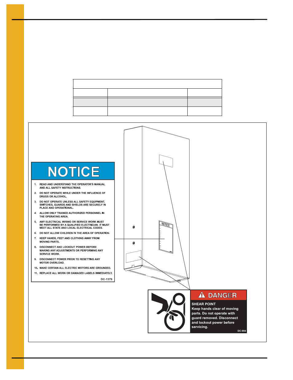 Safety decals, Chapter 3 safety decals | Grain Systems Unload Augers PNEG-1555 User Manual | Page 10 / 36