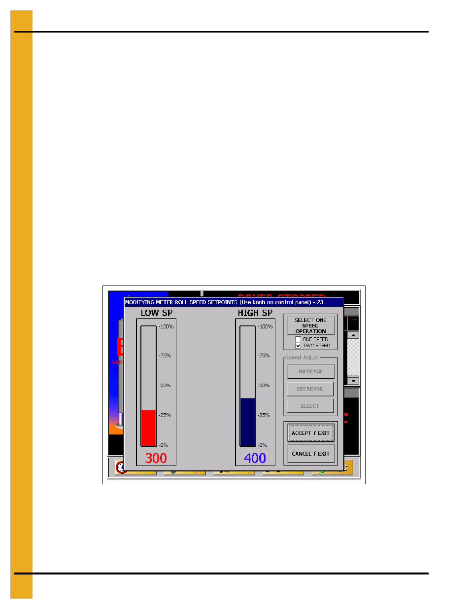 Outside light switch, Start button, Unload switch | Meter roll adjustment | Grain Systems PNEG-1935 User Manual | Page 14 / 92