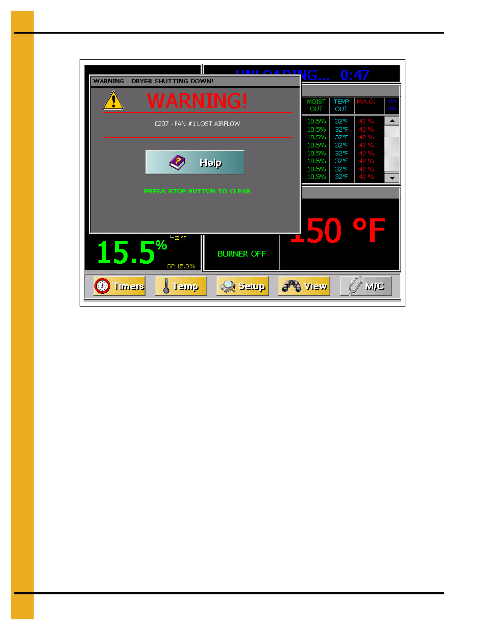 Safety circuit shutdown messages, Chapter 8 safety circuit shutdown messages, Fan/heater shutdown messages | Grain Systems PNEG-1935 User Manual | Page 52 / 92