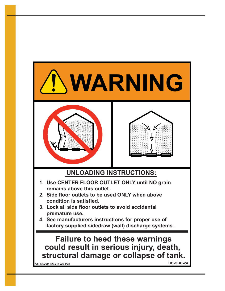 Warning | Grain Systems Tanks PNEG-4036 User Manual | Page 12 / 98