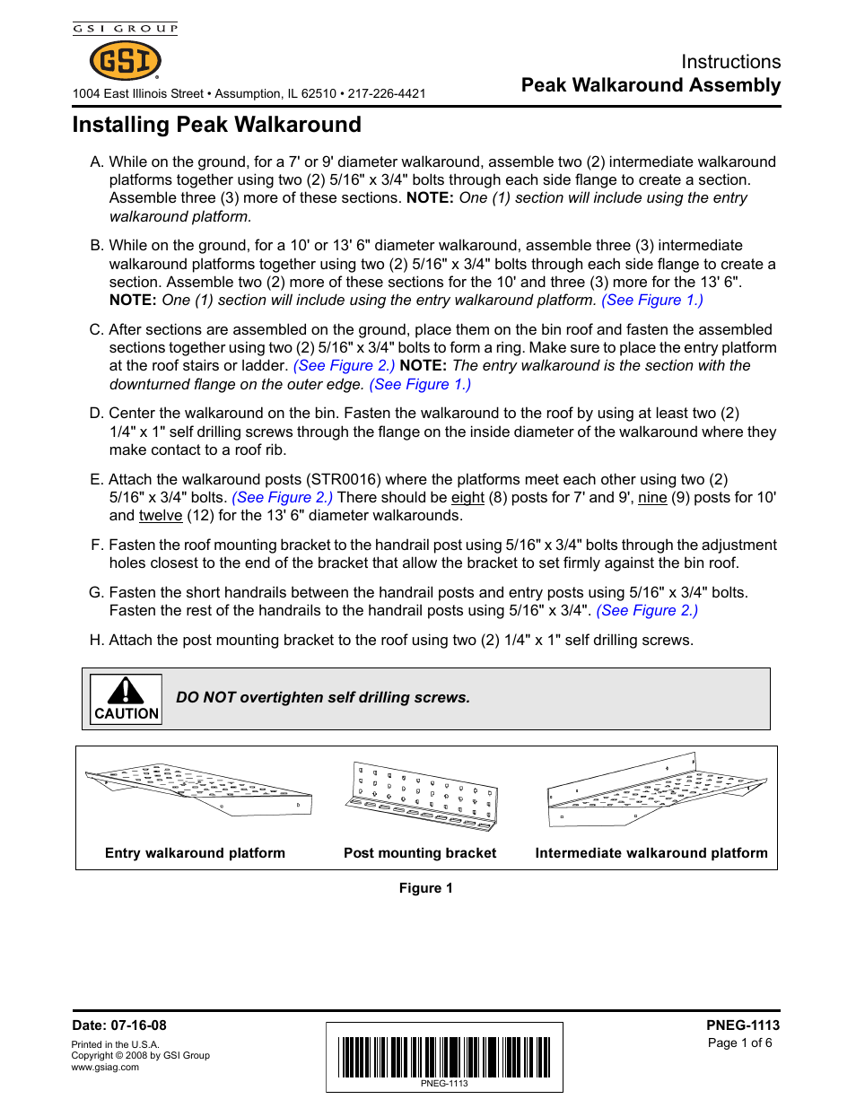 Grain Systems Bin Accessories PNEG-1113 User Manual | 6 pages