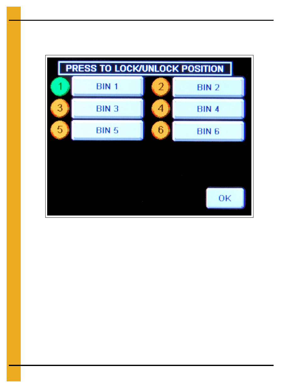 Screen, Position lock-out screen | Grain Systems Bucket Elevtors, Conveyors, Series II Sweeps PNEG-1813 User Manual | Page 42 / 56