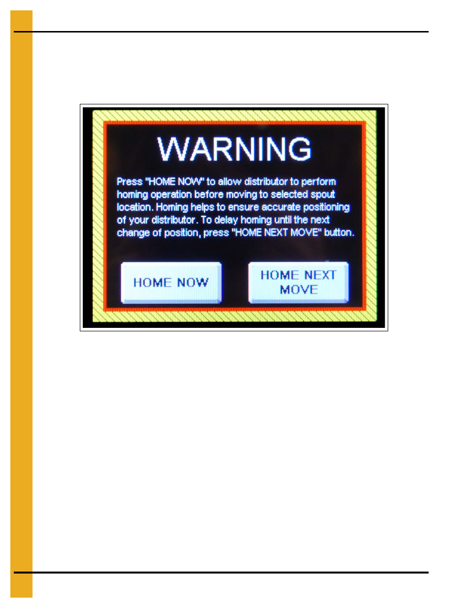 Homing warning | Grain Systems Bucket Elevtors, Conveyors, Series II Sweeps PNEG-1813 User Manual | Page 44 / 56