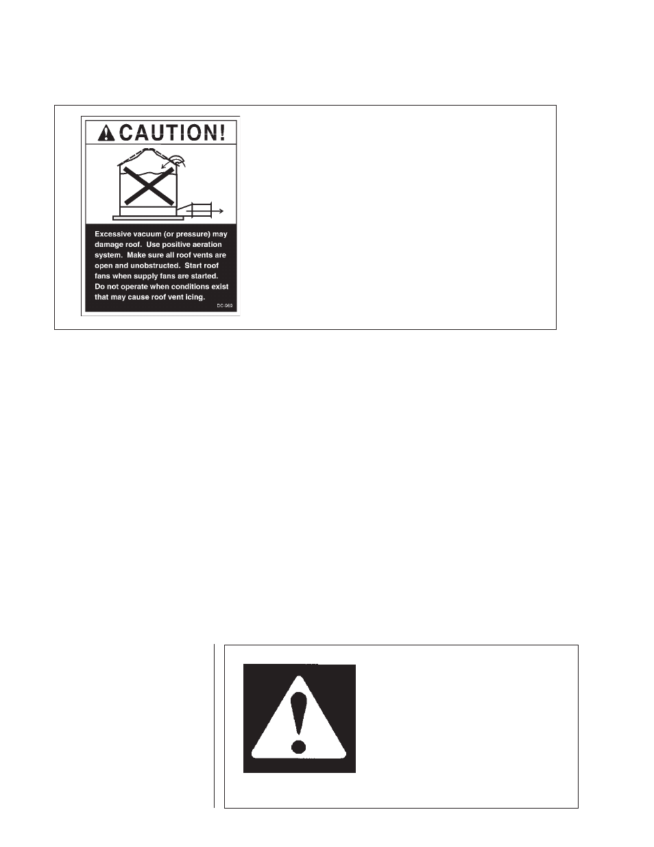 Roof warning and disclaimer, Series two heater warning! be alert, Safety alert symbol | Roof damage warning and disclaimer, Heater operation | Grain Systems PNEG-584 User Manual | Page 4 / 27