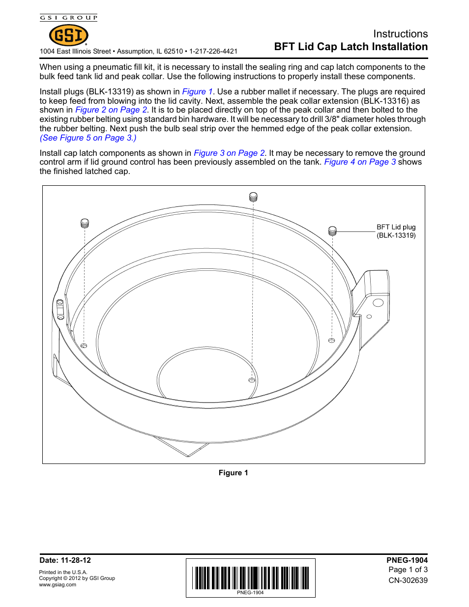 Grain Systems Tanks PNEG-1904 User Manual | 3 pages