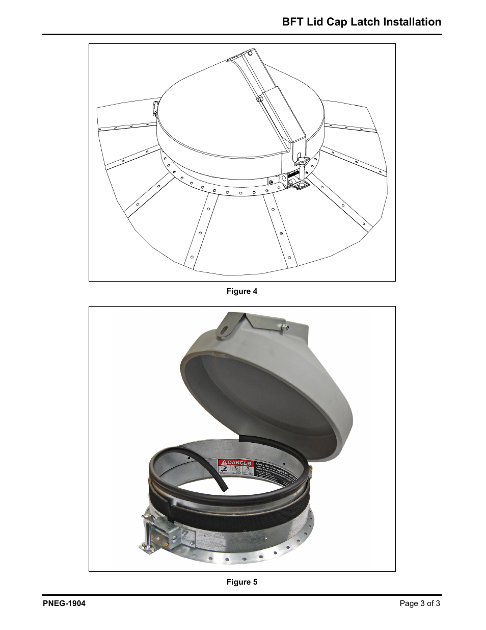 E tank, Bft lid cap latch installation | Grain Systems Tanks PNEG-1904 User Manual | Page 3 / 3