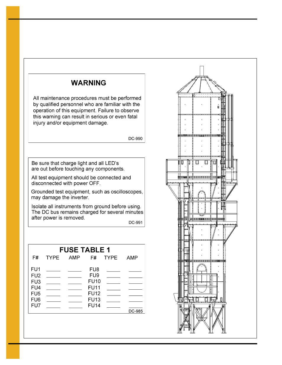 Safety decals # dc-985, dc-990 and dc-991 | Grain Systems PNEG-1708 User Manual | Page 10 / 76
