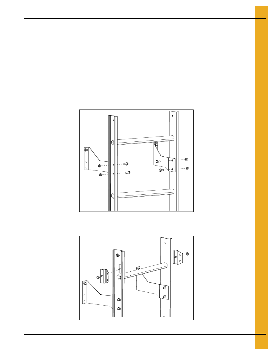 Installing outside ladder with safety cage, Outside ladder bracket, Top safety cage | Grain Systems PNEG-1708 User Manual | Page 35 / 76