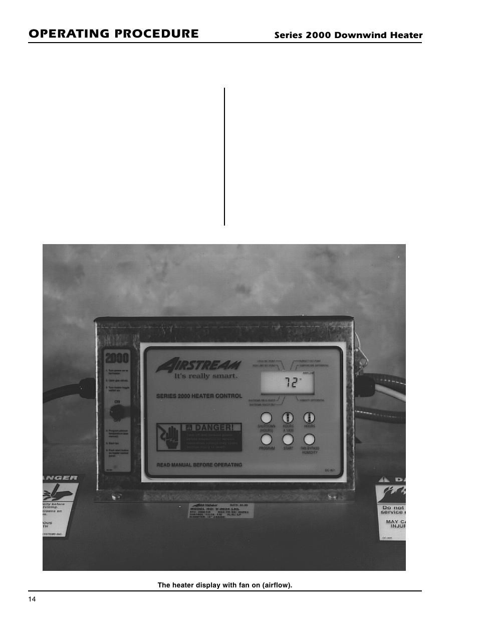 Operating procedure, Normal operating displays with heater not running | Grain Systems PNEG-591 User Manual | Page 14 / 45