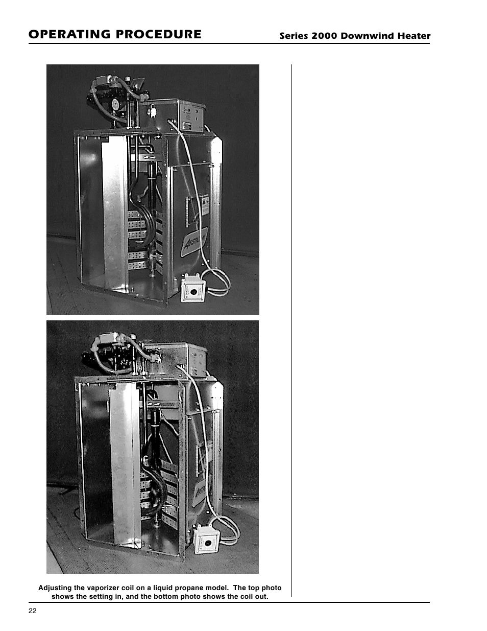 Operating procedure, Adjusting the vaporizor, Running the dryer | Grain Systems PNEG-591 User Manual | Page 22 / 45