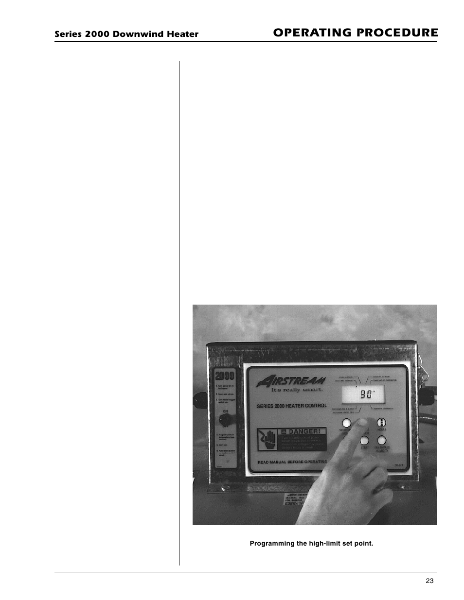 Operating procedure, Programming set points | Grain Systems PNEG-591 User Manual | Page 23 / 45