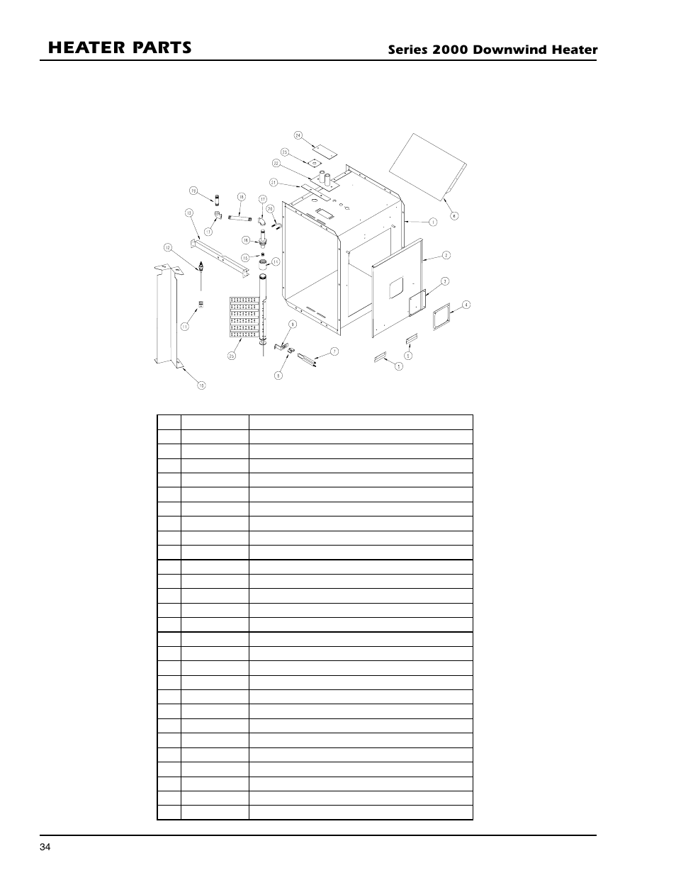 Heater parts, 40hp dw high temp heater parts | Grain Systems PNEG-591 User Manual | Page 34 / 45
