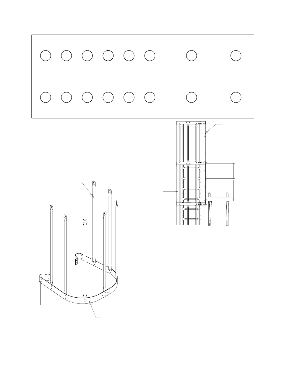 00 outside stiffened, Eave safety cage, Safety cage extension | Grain Systems Bin Accessories PNEG-1096 User Manual | Page 52 / 78