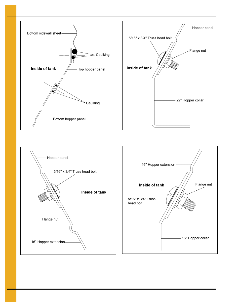 In figure 8d, And figure 8g, Hopper assembly | Grain Systems Tanks PNEG-257 User Manual | Page 48 / 98