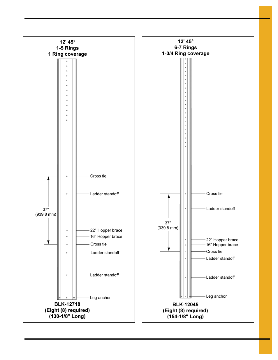 Bracing hole layouts | Grain Systems Tanks PNEG-257 User Manual | Page 55 / 98