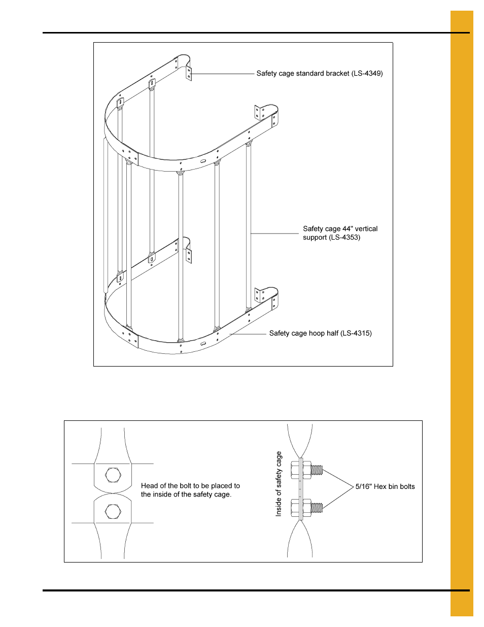 Safety cage assembly | Grain Systems Tanks PNEG-257 User Manual | Page 63 / 98