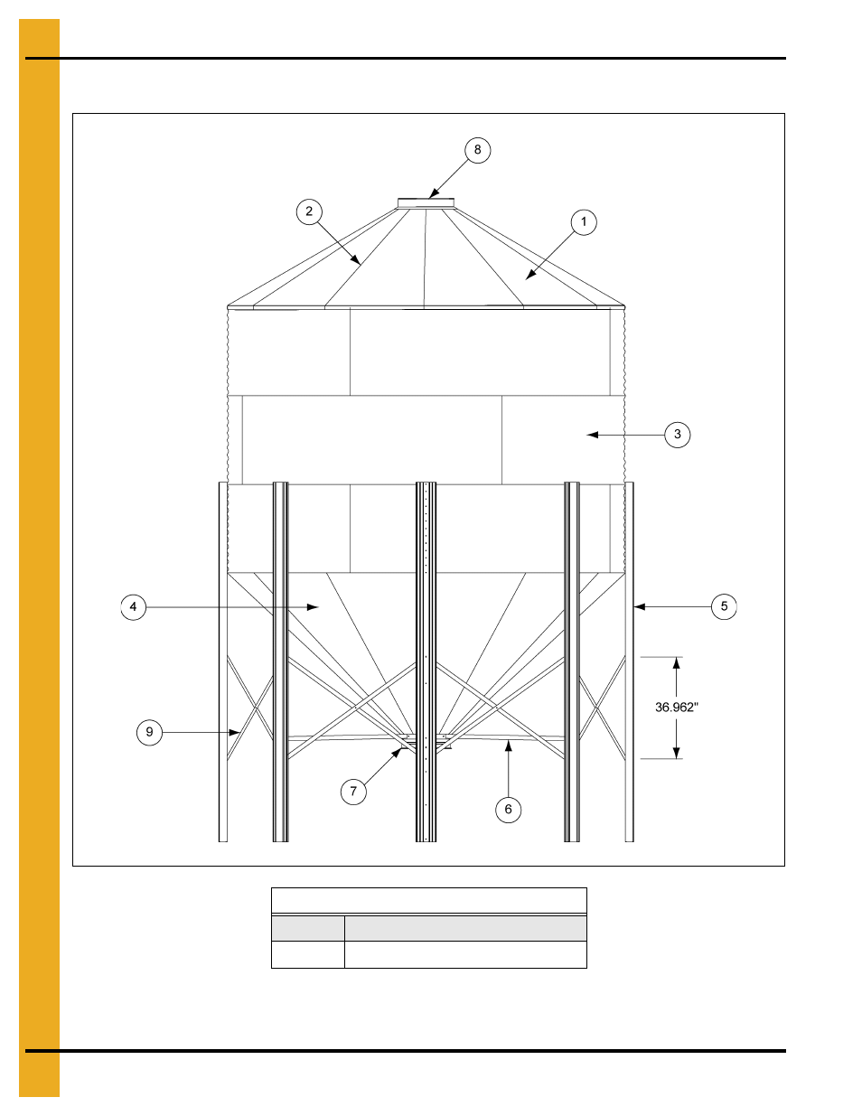 12' diameter 45° hopper bin specifications, Parts list | Grain Systems Tanks PNEG-257 User Manual | Page 76 / 98