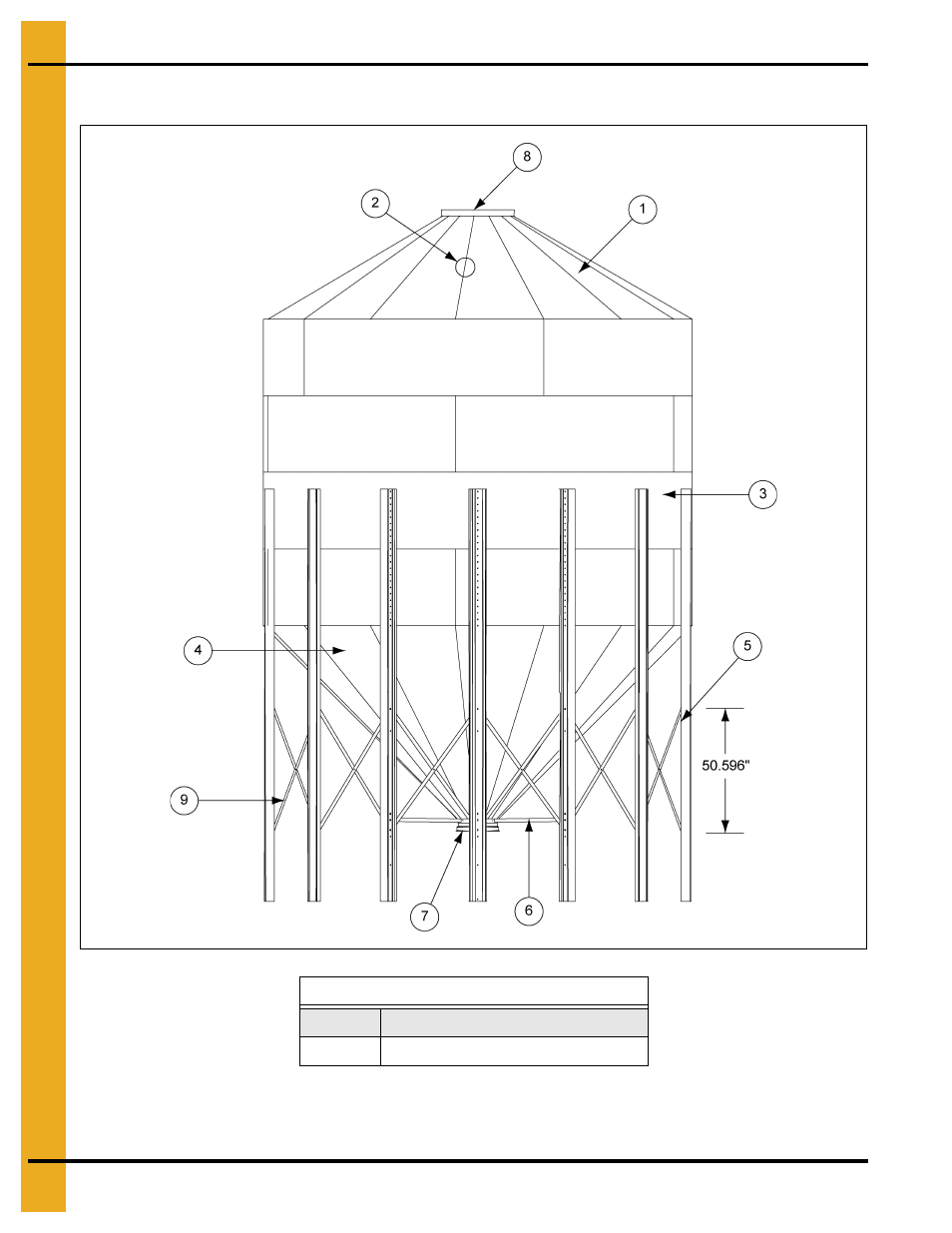 15' diameter 45° hopper bin specifications, Parts list | Grain Systems Tanks PNEG-257 User Manual | Page 84 / 98