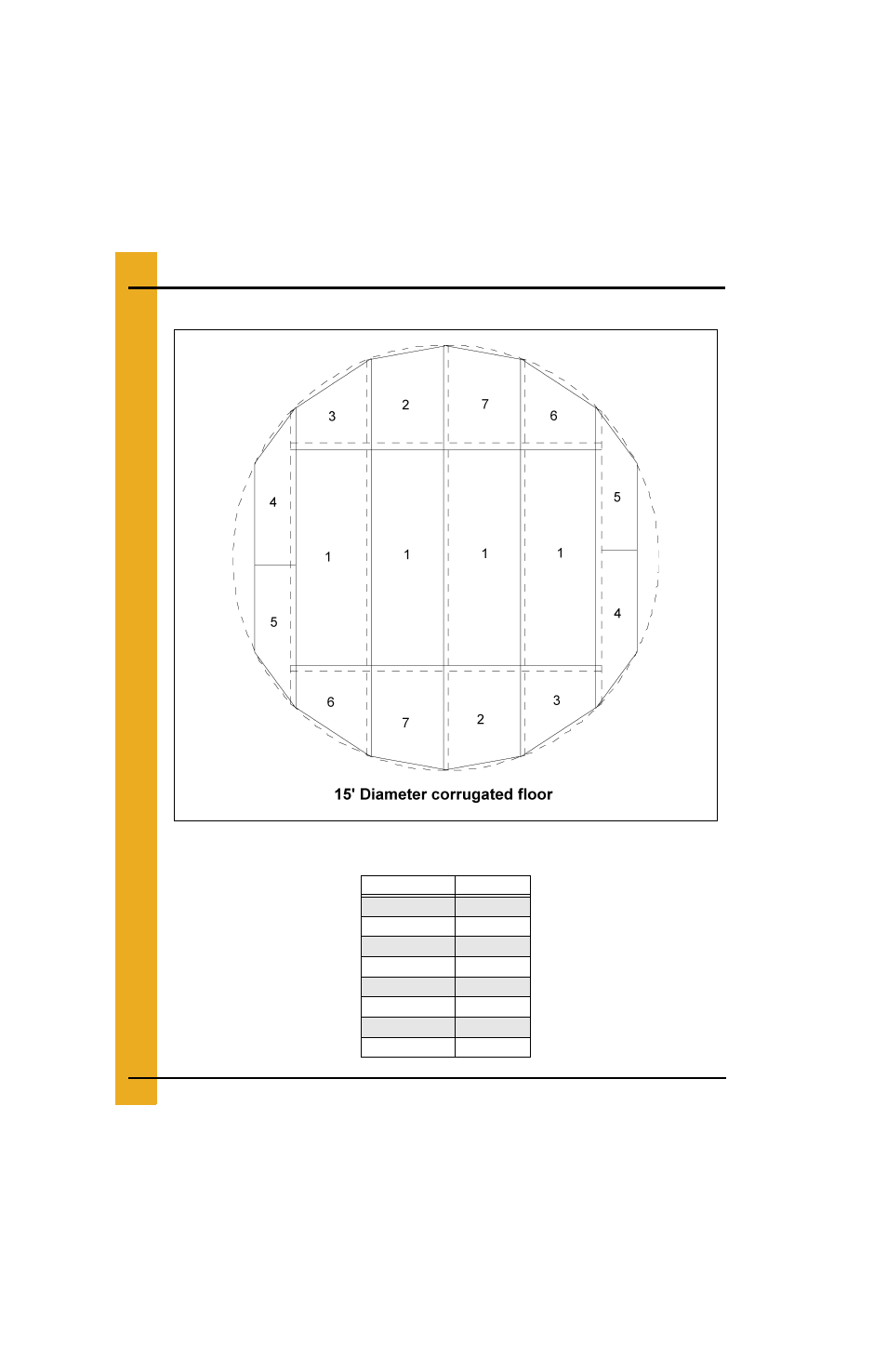 15' bin floor layouts | Grain Systems Bin Flooring PNEG-225 User Manual | Page 22 / 80