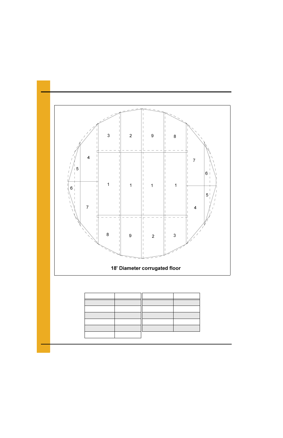 18' bin floor layouts | Grain Systems Bin Flooring PNEG-225 User Manual | Page 24 / 80