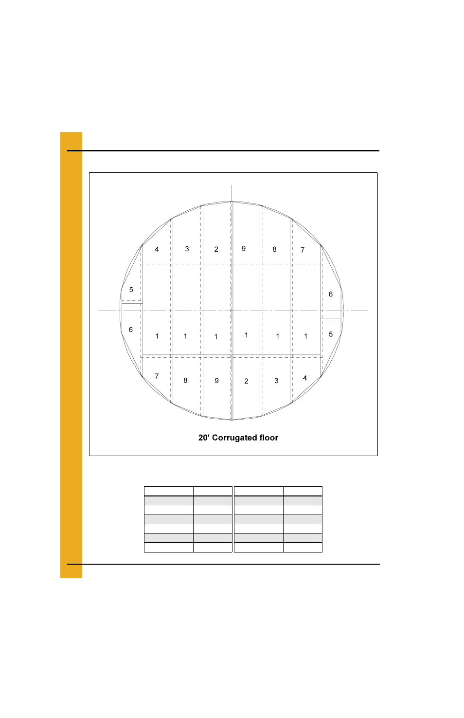 20' bin floor layouts | Grain Systems Bin Flooring PNEG-225 User Manual | Page 26 / 80