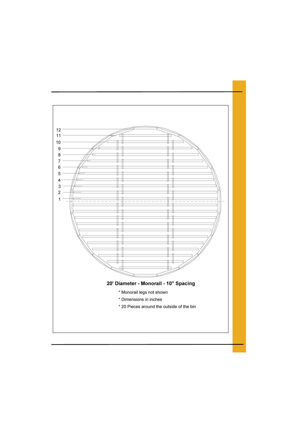 20' bin floor layouts (continued) | Grain Systems Bin Flooring PNEG-225 User Manual | Page 27 / 80