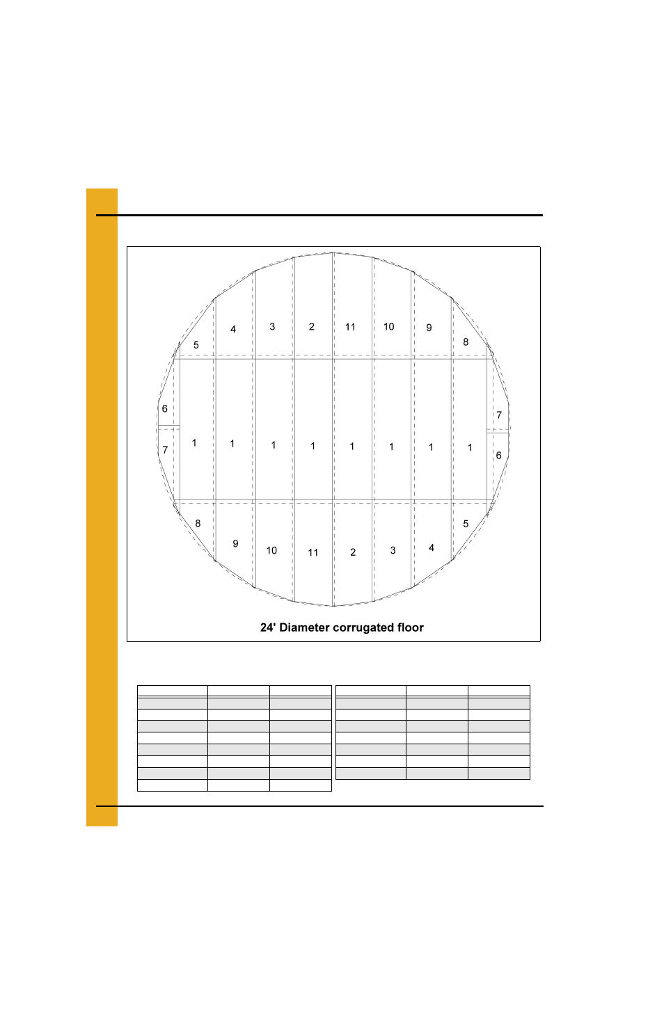 24' bin floor layouts, Layouts | Grain Systems Bin Flooring PNEG-225 User Manual | Page 30 / 80