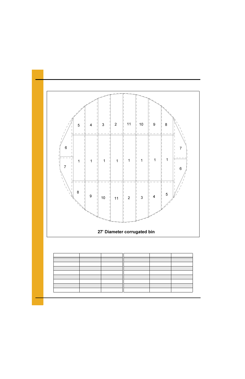 27' bin floor layouts, Layouts | Grain Systems Bin Flooring PNEG-225 User Manual | Page 34 / 80